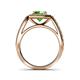 6 - Aura Green Garnet and Diamond Halo Engagement Ring  