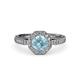 3 - Aura Aquamarine and Diamond Halo Engagement Ring  