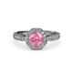 3 - Aura Pink Tourmaline and Diamond Halo Engagement Ring  