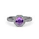 3 - Aura Amethyst and Diamond Halo Engagement Ring  