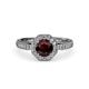 3 - Aura Red Garnet and Diamond Halo Engagement Ring  