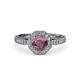 3 - Aura Rhodolite Garnet and Diamond Halo Engagement Ring  