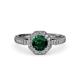 3 - Aura Emerald and Diamond Halo Engagement Ring  