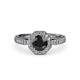 3 - Aura Black and White Diamond Halo Engagement Ring  