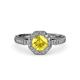 3 - Aura Yellow Sapphire and Diamond Halo Engagement Ring  