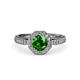 3 - Aura Green Garnet and Diamond Halo Engagement Ring  