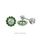 1 - Serena 0.66 ctw (2.00 mm) Round Green Garnet Jackets Earrings 