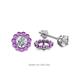 1 - Serena 0.40 ctw (2.00 mm) Round Amethyst Jackets Earrings 