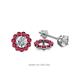 1 - Serena 0.57 ctw (2.00 mm) Round Ruby Jackets Earrings 