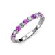 3 - Clara 3.00 mm Amethyst and Diamond 10 Stone Wedding Band 