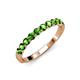 4 - Clara 3.00 mm Green Garnet 10 Stone Wedding Band 