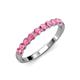 4 - Clara 3.00 mm Pink Tourmaline 10 Stone Wedding Band 