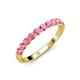 4 - Clara 3.00 mm Pink Tourmaline 10 Stone Wedding Band 