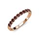4 - Clara 3.00 mm Red Garnet 10 Stone Wedding Band 