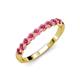 4 - Clara 3.00 mm Rhodolite Garnet 10 Stone Wedding Band 