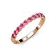 4 - Clara 3.00 mm Rhodolite Garnet 10 Stone Wedding Band 