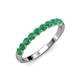 4 - Clara 3.00 mm Emerald 10 Stone Wedding Band 