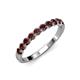 4 - Clara 3.00 mm Red Garnet 10 Stone Wedding Band 