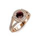 4 - Elle Red Garnet and Diamond Double Halo Engagement Ring 
