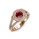 4 - Elle Ruby and Diamond Double Halo Engagement Ring 