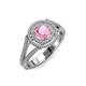 4 - Elle Pink Tourmaline and Diamond Double Halo Engagement Ring 