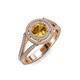 4 - Elle Citrine and Diamond Double Halo Engagement Ring 