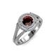 4 - Elle Red Garnet and Diamond Double Halo Engagement Ring 