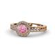 1 - Meir Pink Tourmaline and Diamond Halo Engagement Ring 