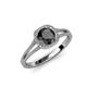 4 - Seana Black and White Diamond Halo Engagement Ring 