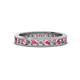 1 - Celina 2.40 mm Round Pink Tourmaline and Diamond Eternity Band 