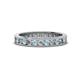1 - Celina 2.40 mm Round Aquamarine and Diamond Eternity Band 
