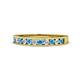 1 - Kathiryn 2.00 mm Blue Topaz and Diamond 11 Stone Wedding Band 