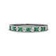 1 - Kathiryn 2.00 mm Emerald and Diamond 11 Stone Wedding Band 