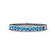 1 - Kathiryn 2.00 mm Blue Topaz 11 Stone Wedding Band 