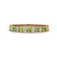 1 - Kathiryn 2.30 mm Peridot and Diamond 11 Stone Wedding Band 