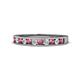 1 - Kathiryn 2.30 mm Rhodolite Garnet and Diamond 11 Stone Wedding Band 