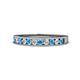 1 - Kathiryn 2.30 mm Blue Topaz and Diamond 11 Stone Wedding Band 