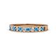 1 - Kathiryn 2.30 mm Blue Topaz and Diamond 11 Stone Wedding Band 