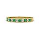 1 - Kathiryn 2.30 mm Emerald and Diamond 11 Stone Wedding Band 
