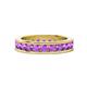 1 - Celina 3.00 mm Round Amethyst Eternity Band 