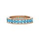 1 - Celina 3.00 mm Round Blue Topaz Eternity Band 