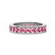 1 - Celina 3.00 mm Round Pink Tourmaline Eternity Band 
