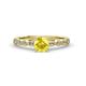 1 - Renea 0.87 ctw Yellow Sapphire (5.80 mm) with accented Diamonds Engagement Ring 