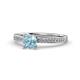 1 - Aleen Aquamarine and Diamond Engagement Ring 