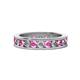 1 - Celina 3.00 mm Round Pink Sapphire and Diamond Eternity Band 