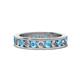 1 - Celina 3.00 mm Round Blue Topaz and Diamond Eternity Band 