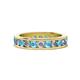 1 - Celina 3.00 mm Round Blue Topaz and Diamond Eternity Band 