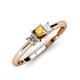 3 - Eadlin Princess Cut Citrine and Diamond Three Stone Engagement Ring 