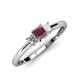 3 - Eadlin Princess Cut Rhodolite Garnet and Diamond Three Stone Engagement Ring 