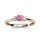 2 - Eadlin Princess Cut Pink Sapphire and Diamond Three Stone Engagement Ring 
